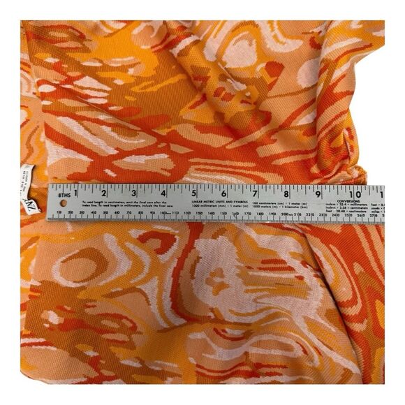 Retro Orange Swirl Print Flare Pants Groovy 70s Style Festival - Picture 8 of 9